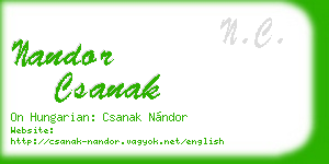 nandor csanak business card